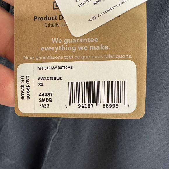 NEW Patagonia Men's Cap Bottoms Smolder Blue XXL - Picture 3 of 8